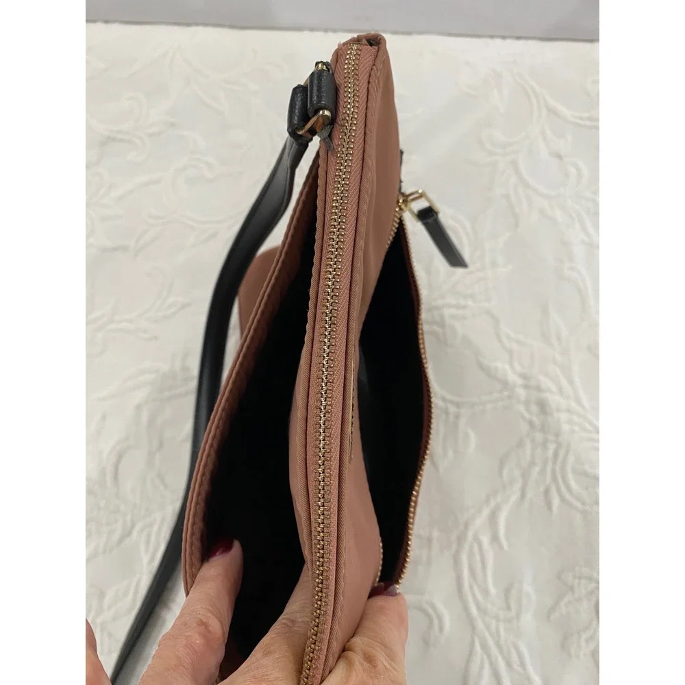 Kate Spade‎ Nylon Crossbody Bag Blush Pink Zip Close Casual Lightweight Purse